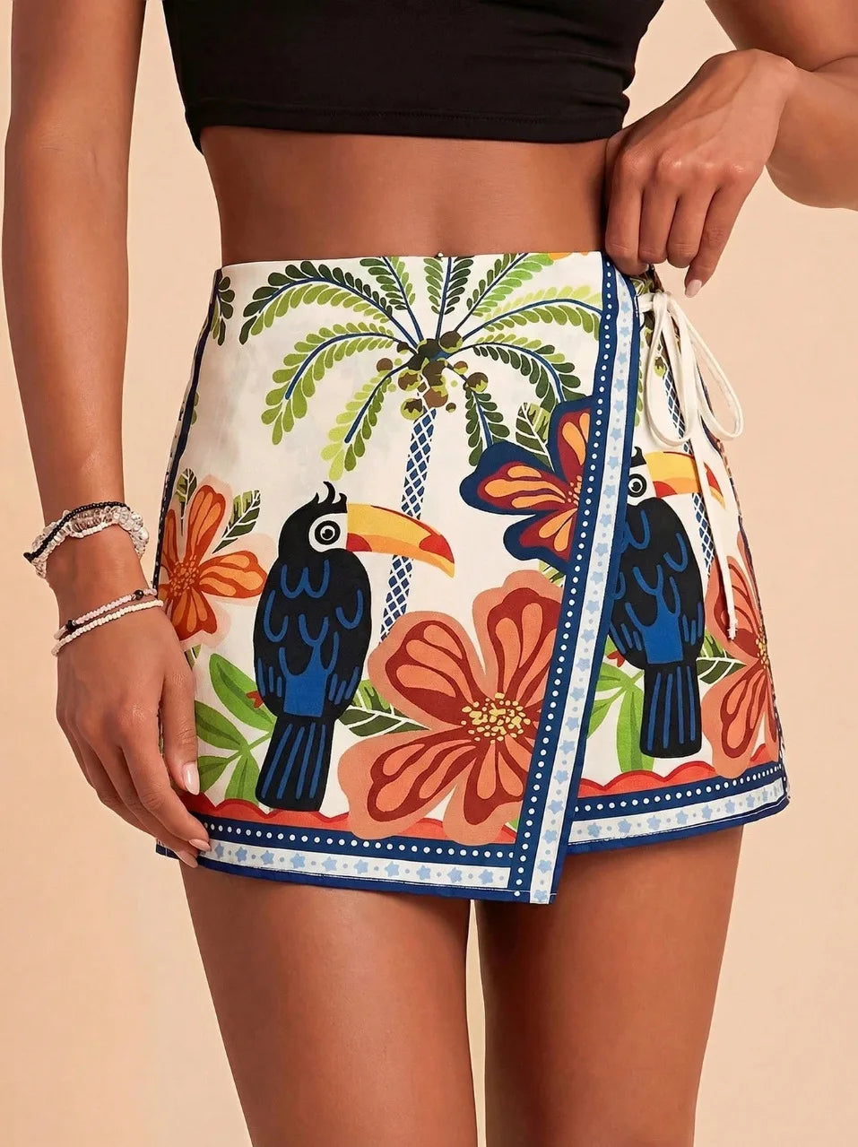High-Waisted Wrap Shorts