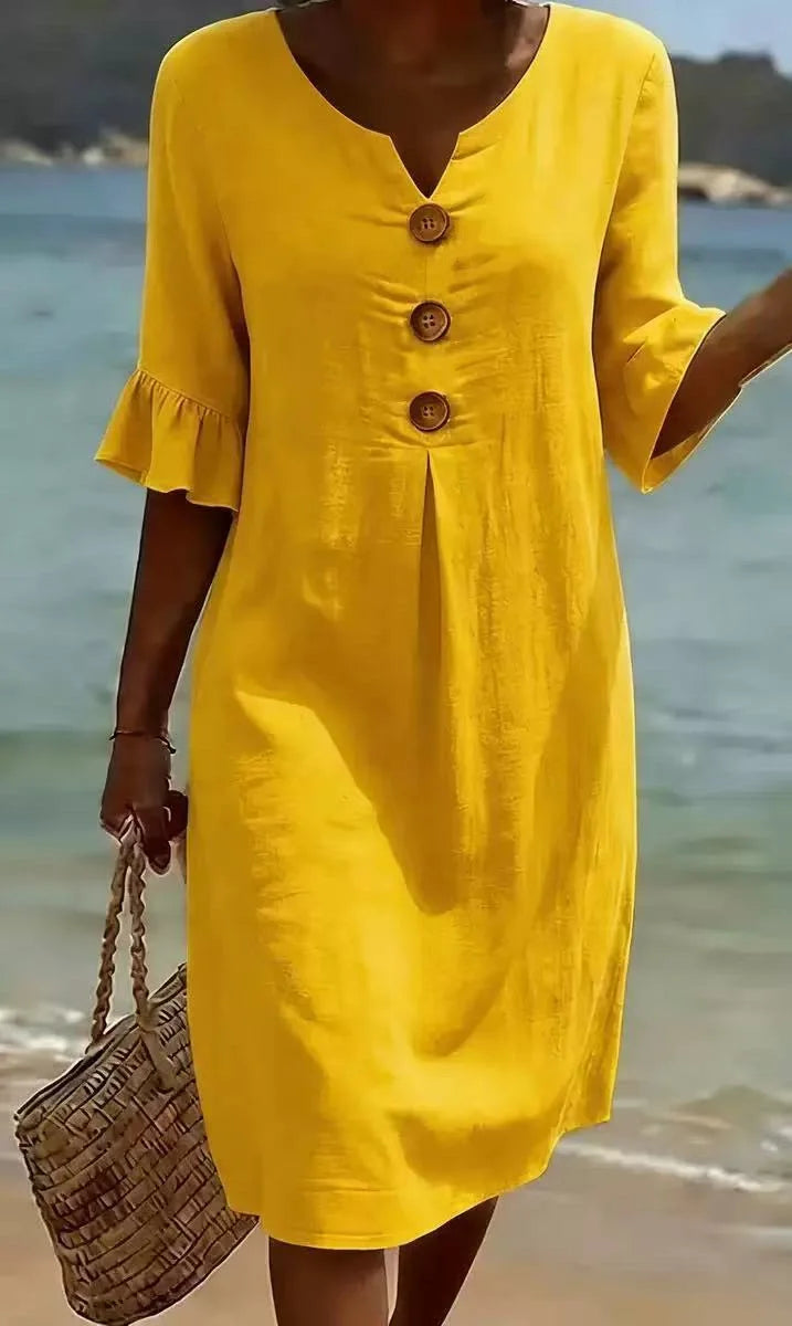 Relaxed Knee-Length Shift Dress