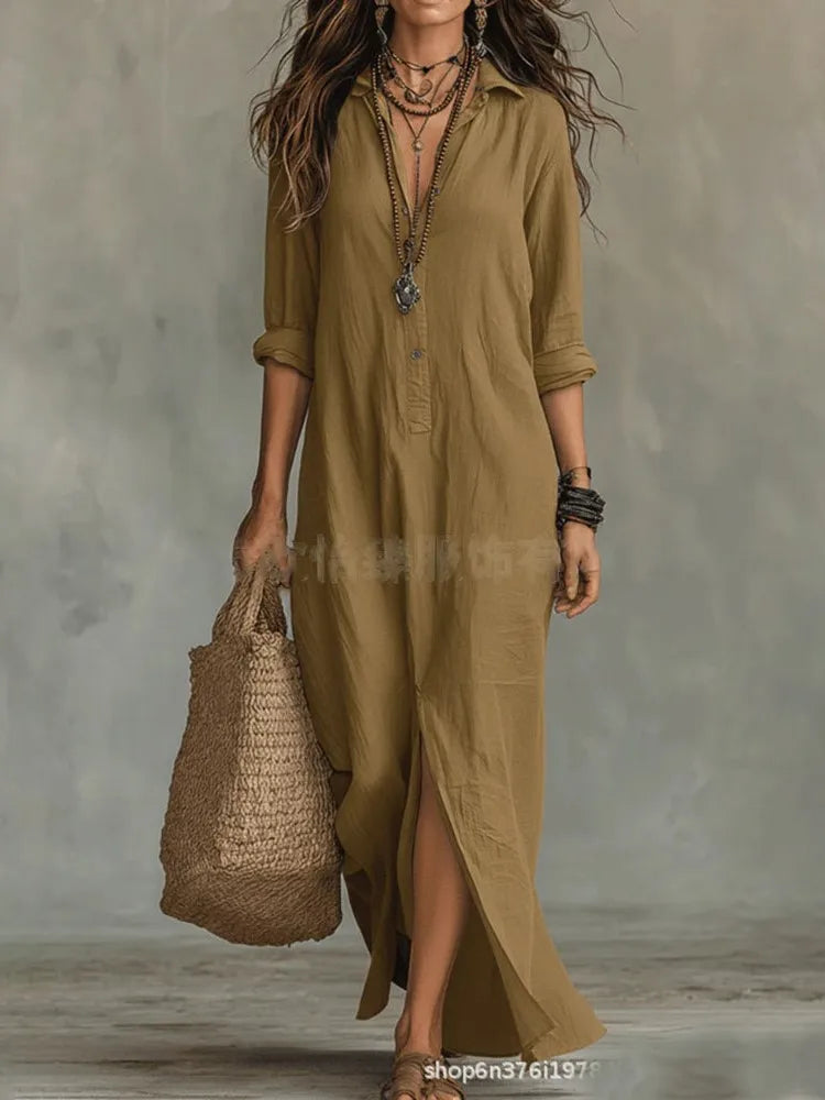 Relaxed Maxi Shirt Dress