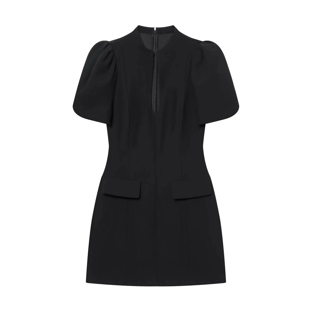Structured Puff Sleeve Mini Dress