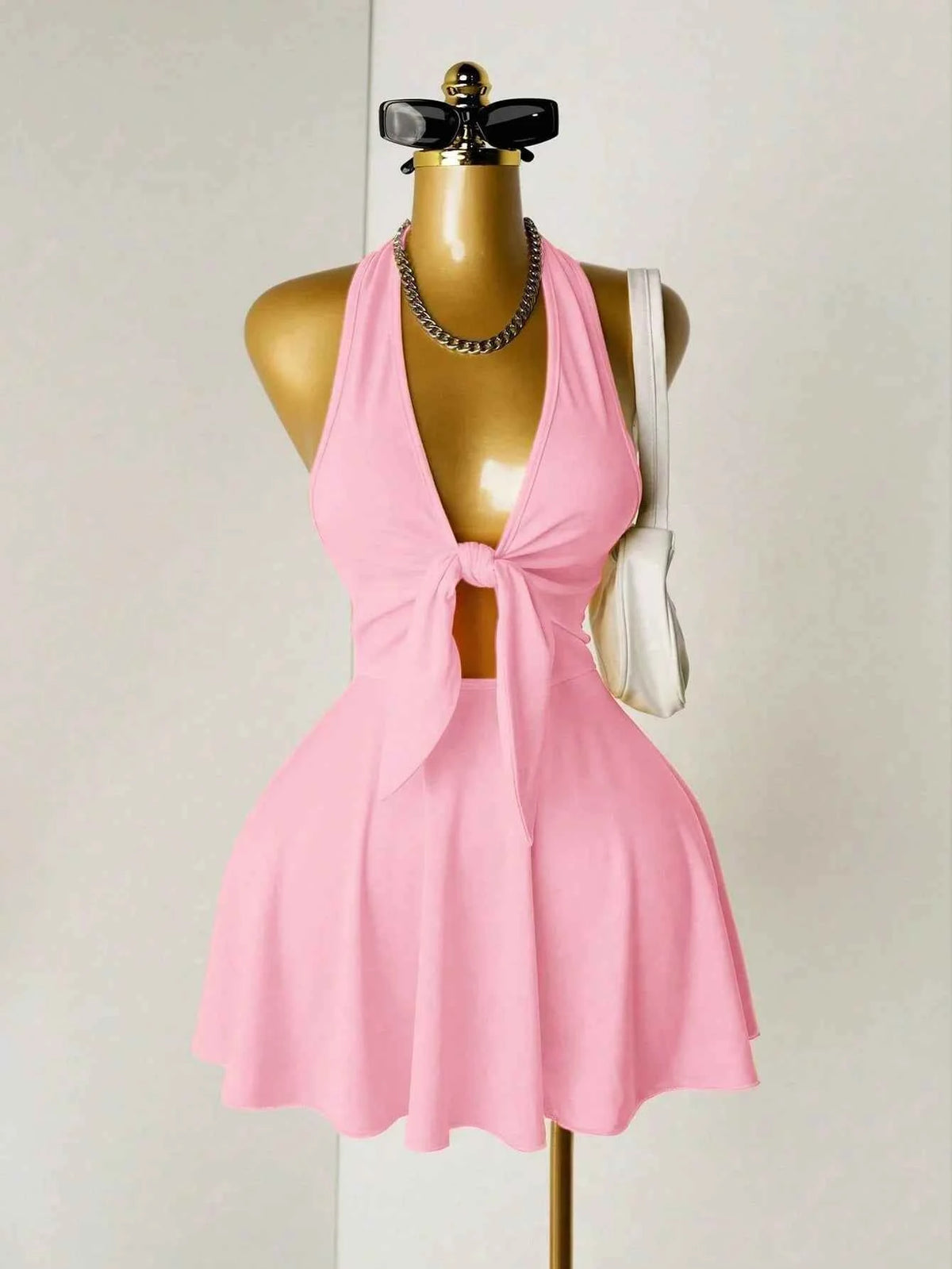 Halter Cut-Out Mini Dress