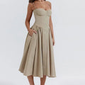 Corset Bodice Midi Dress