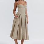 Corset Bodice Midi Dress