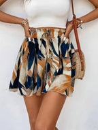 Printed Wide-Leg Shorts