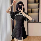 Floral Lace Dress Shorts Set