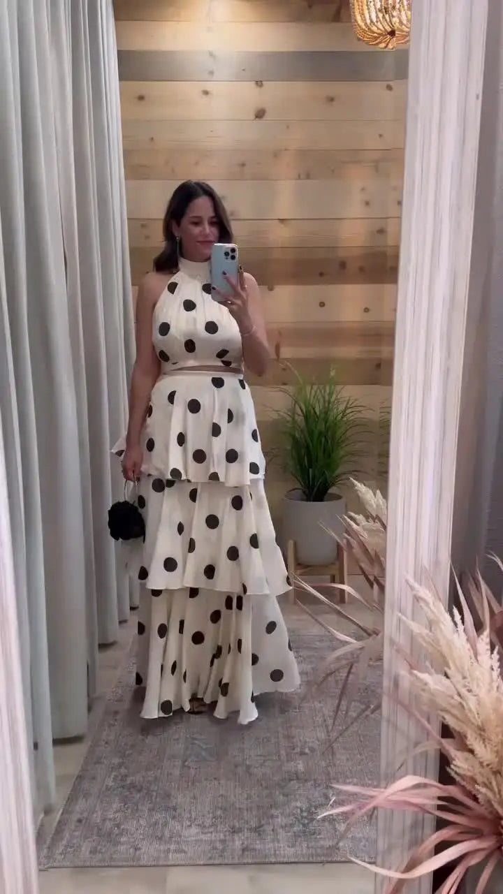 Polka Dot Halter Co Ord Set
