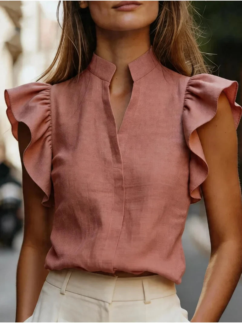 Ruffle Sleeve Blouse