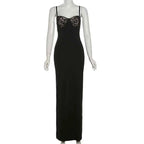 Lace Backless Evening Maxi Dress