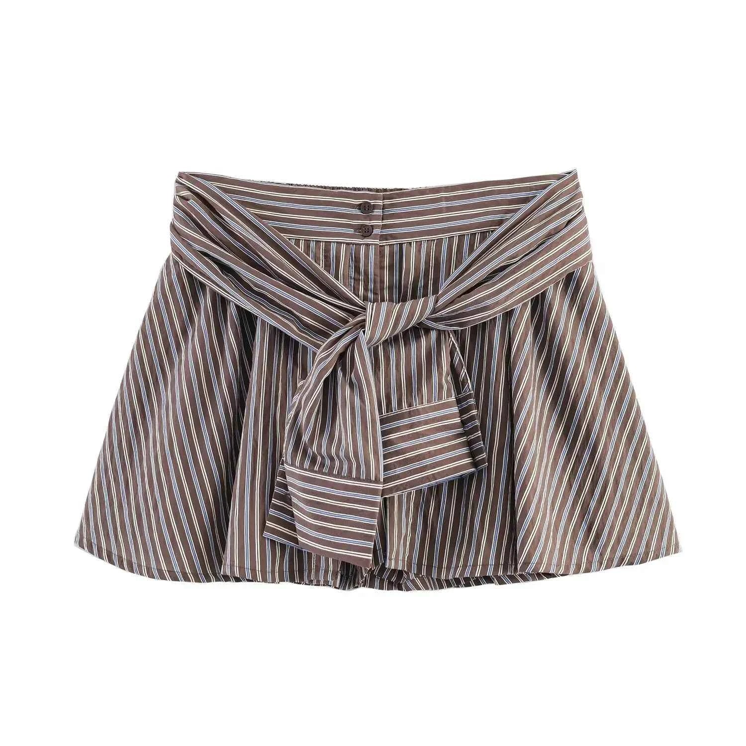 Striped High Waisted Shorts
