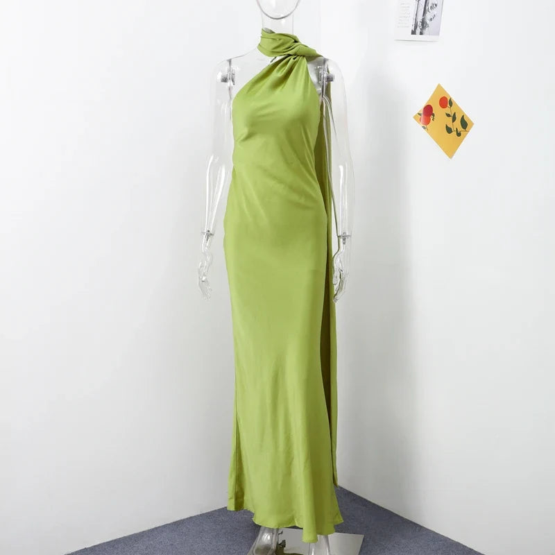 Backless Halter Evening Gown