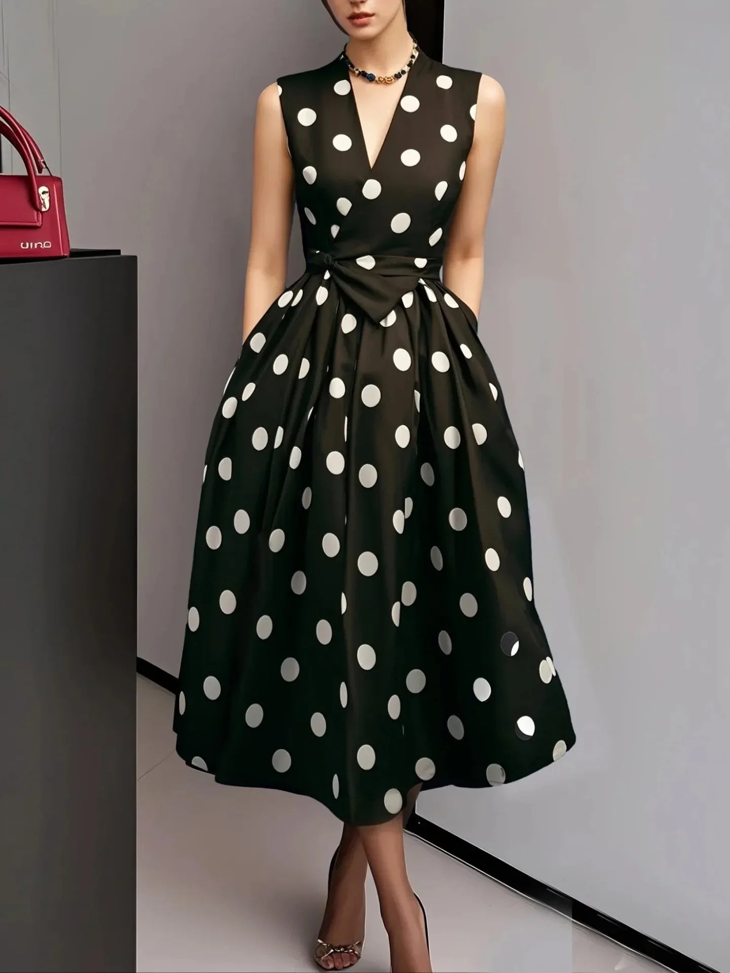 Polka Dot Midi Dress