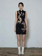Dragon Motif Cheongsam Mini Dress