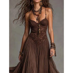 Floral Lace A-Line Maxi Dress