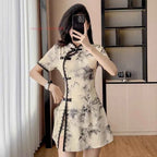 Qipao-Style Mini Dress
