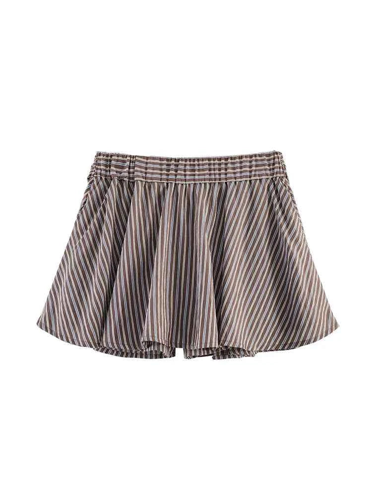Striped High Waisted Shorts