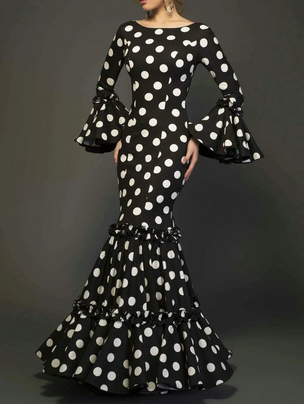 Polka Dot Mermaid Evening Dress