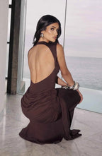 Draped Backless Evening Dress