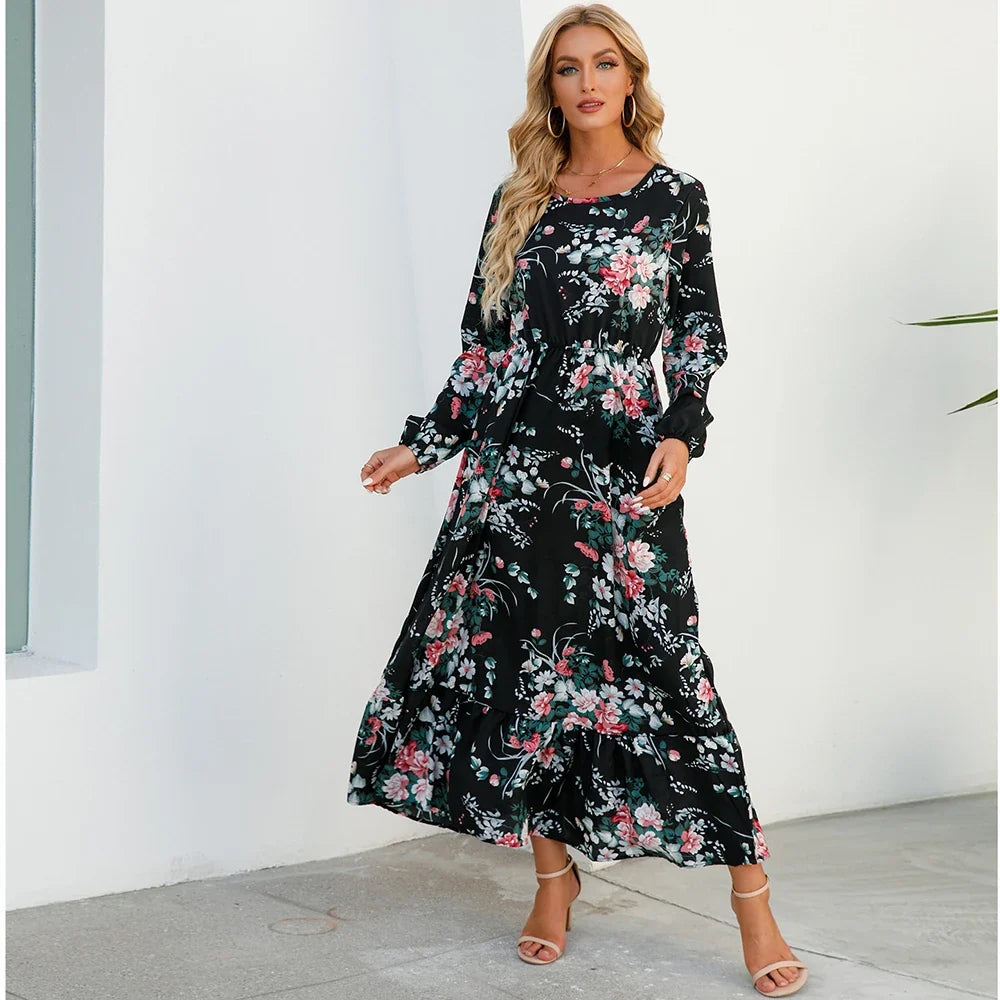 Floral Tiered Midi Dress