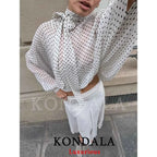 Polka-Dot Chiffon Skirt Set