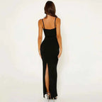 Lace Backless Evening Maxi Dress