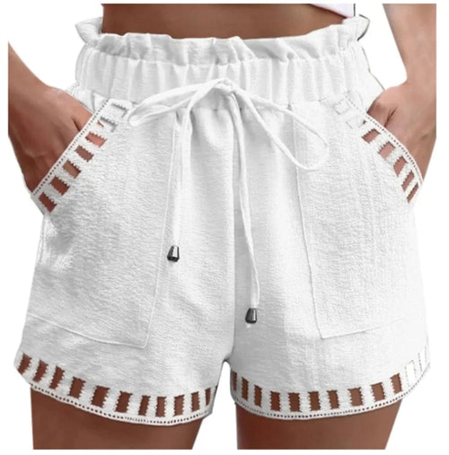 Openwork Trim Knit Shorts