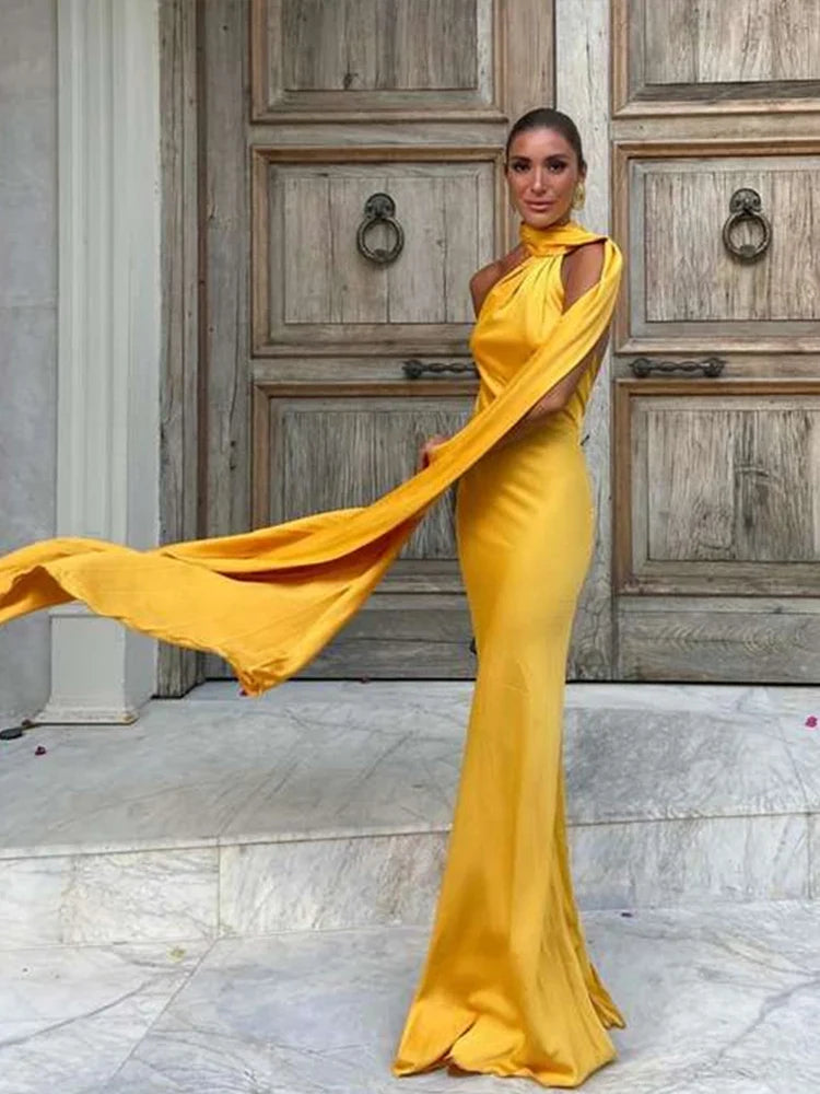 Backless Halter Evening Gown