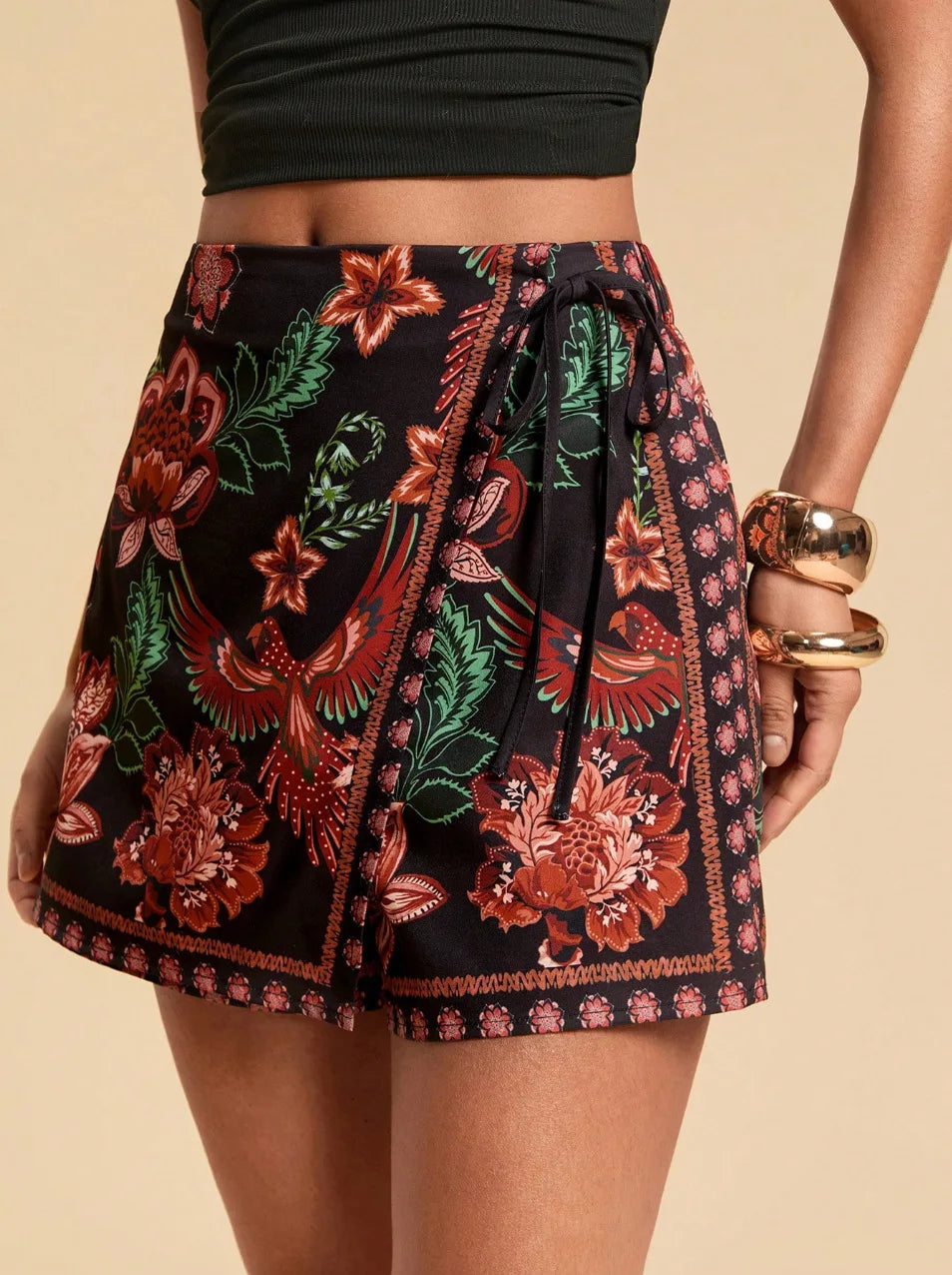High-Waisted Wrap Shorts