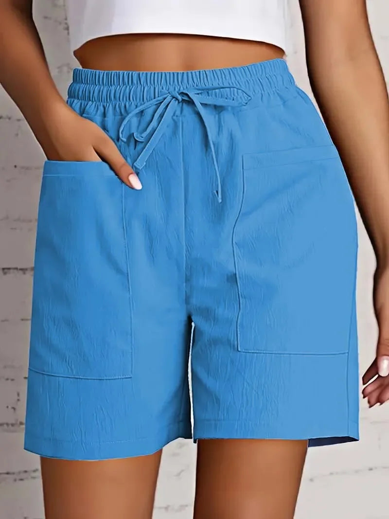 Olive Drawstring Cargo Shorts