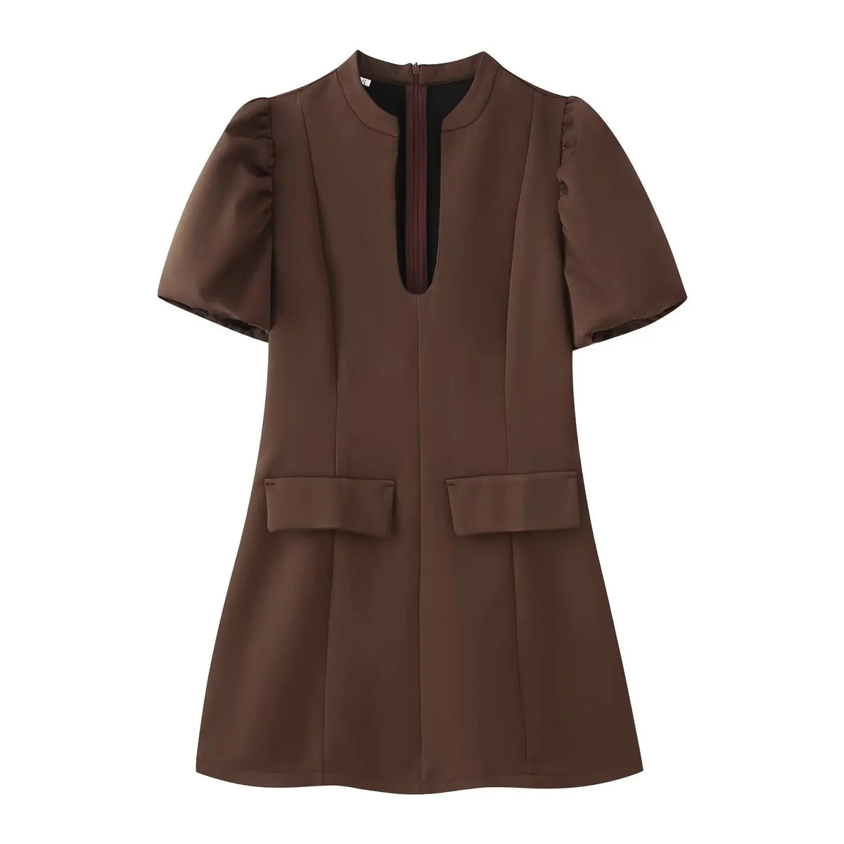 Structured Puff Sleeve Mini Dress