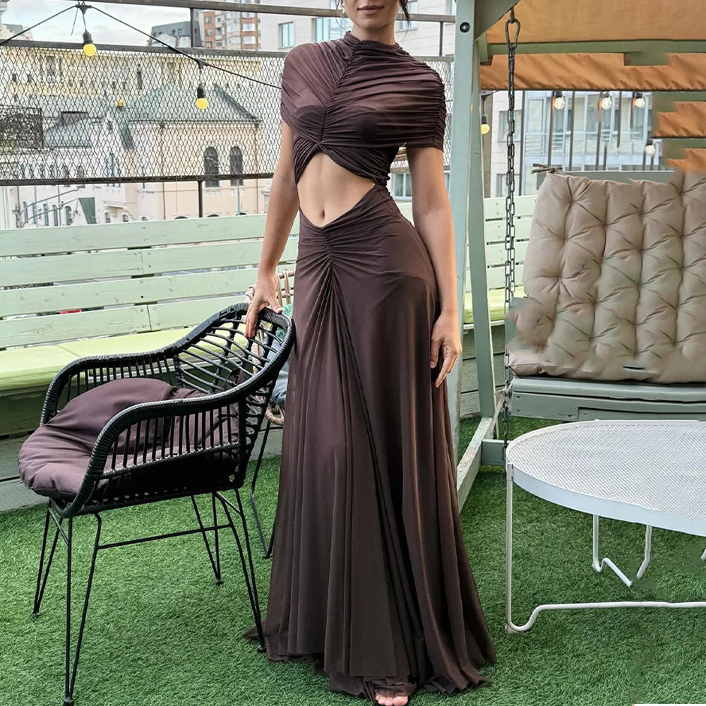 Ruched Cutout Maxi Dress