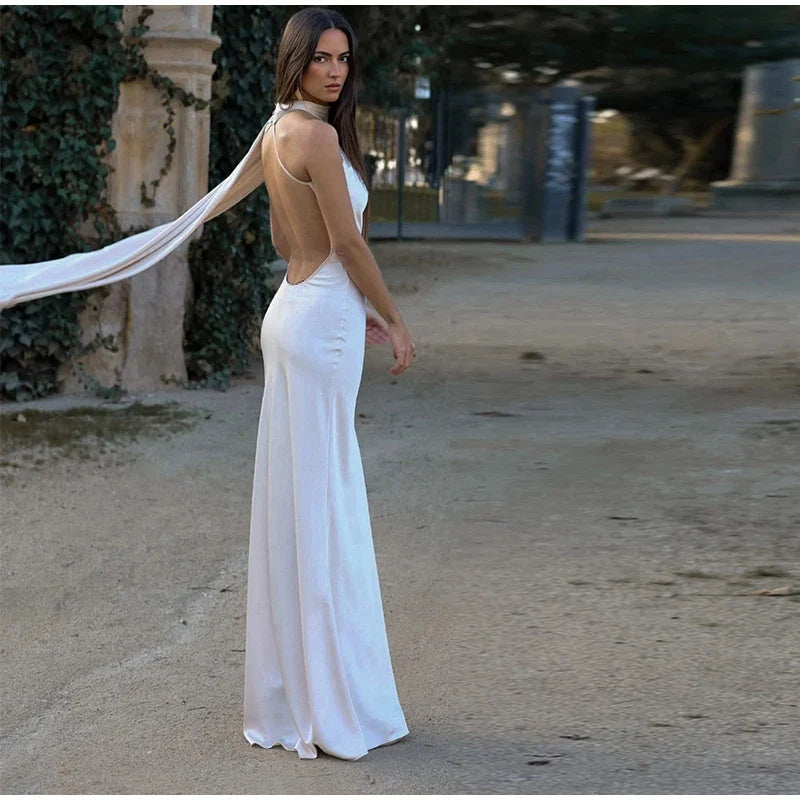 Backless Halter Evening Gown