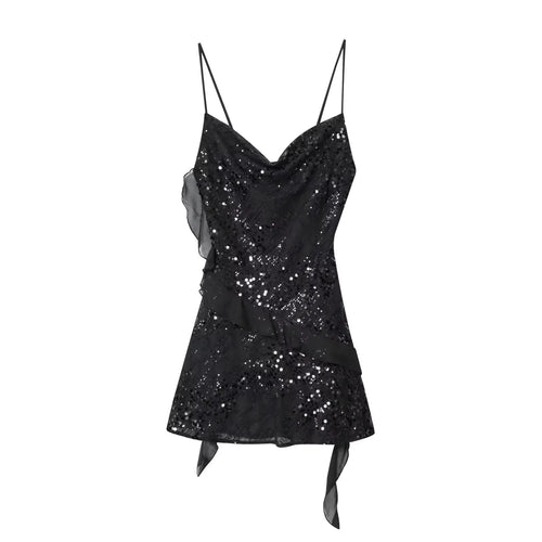 Sequin Ruffle Mini Dress