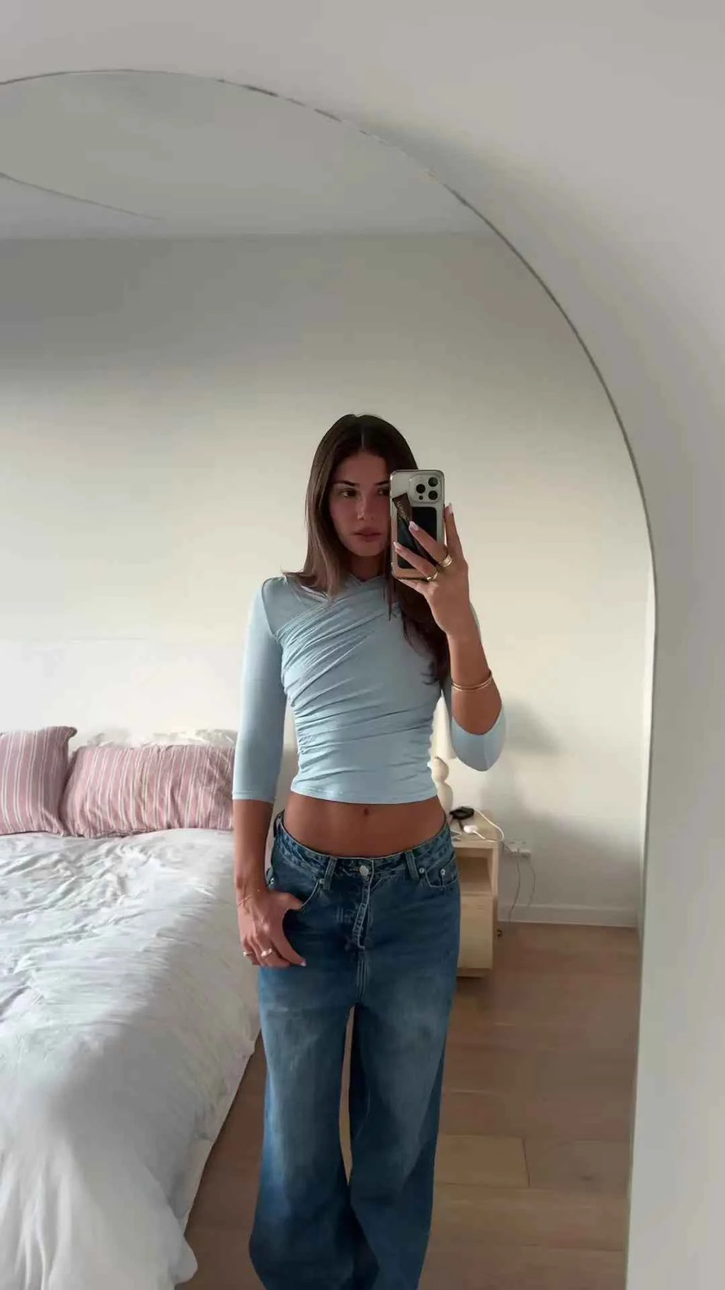 Ruched Cross-Over Crop Top