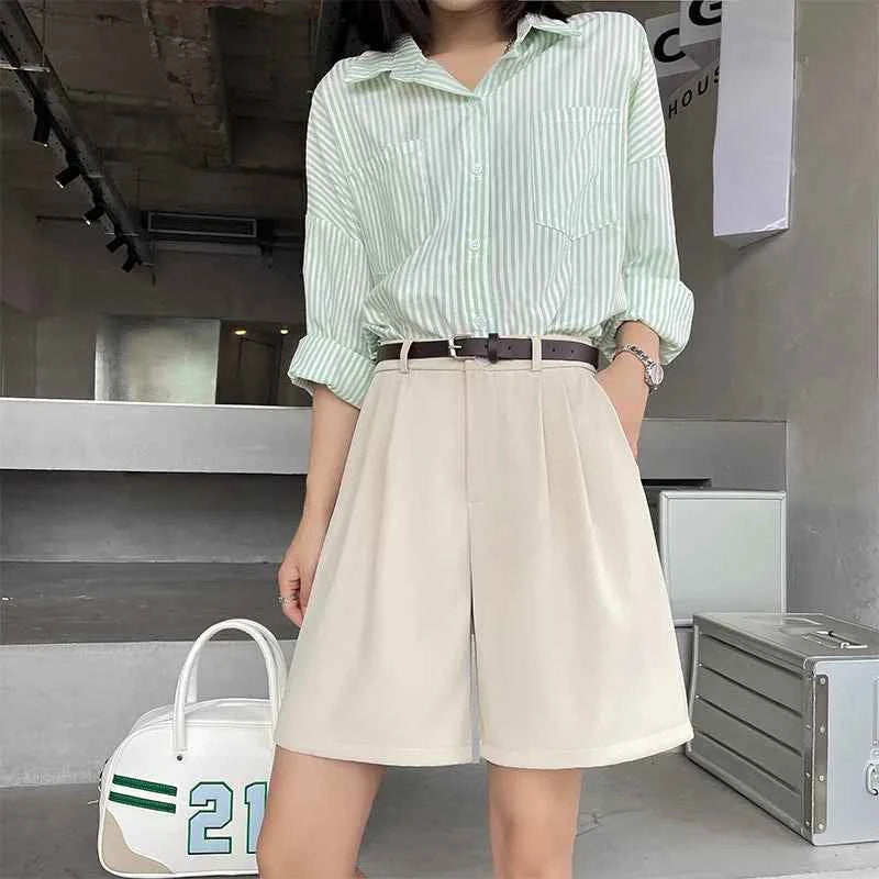High-Rise Tailored Shorts