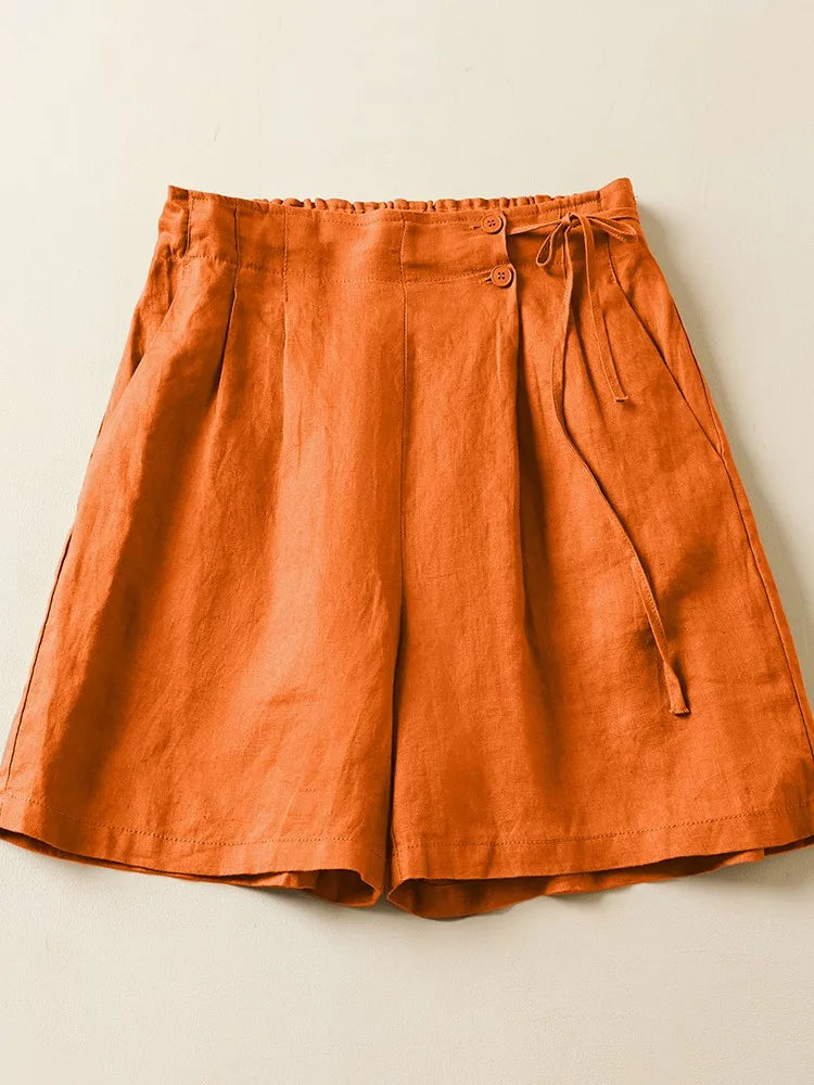 Pleated Wide Leg Shorts