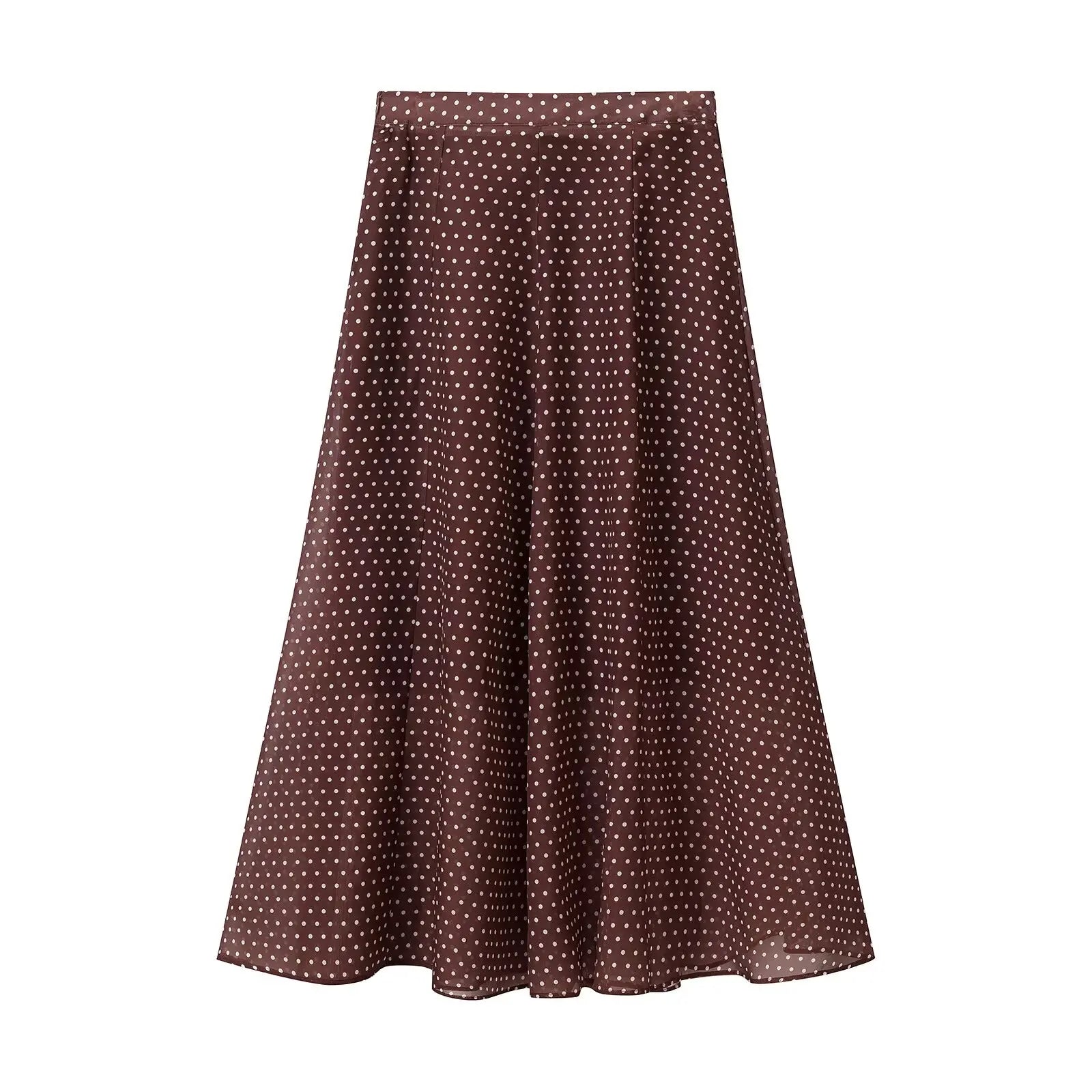 Polka-Dot Chiffon Skirt Set