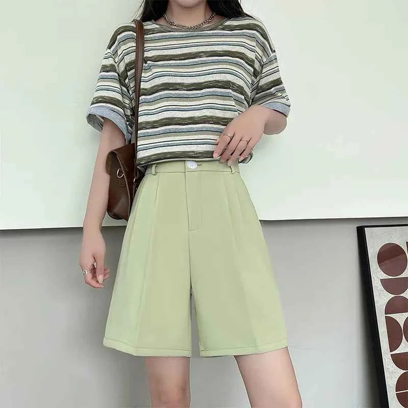 High-Rise Tailored Shorts