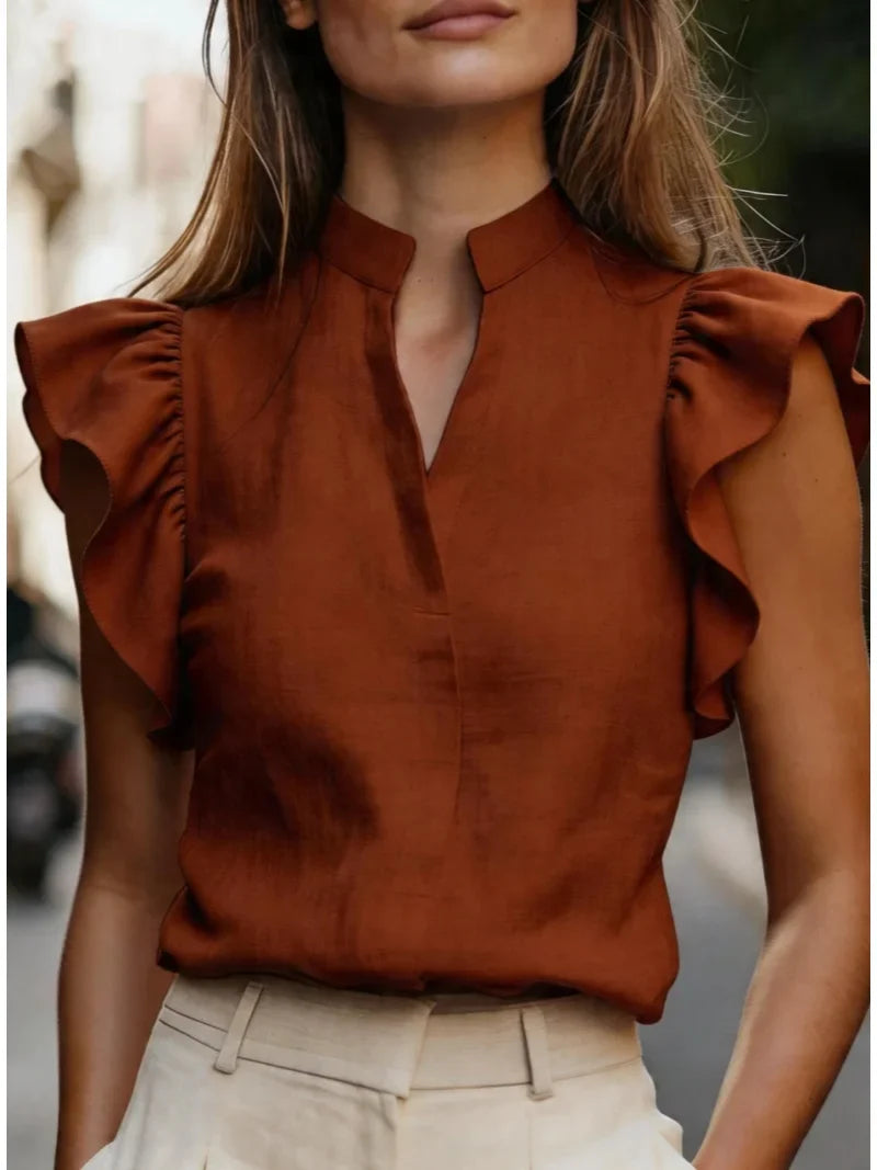 Ruffle Sleeve Blouse