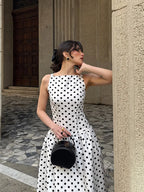 Polka Dot A-Line Midi Dress