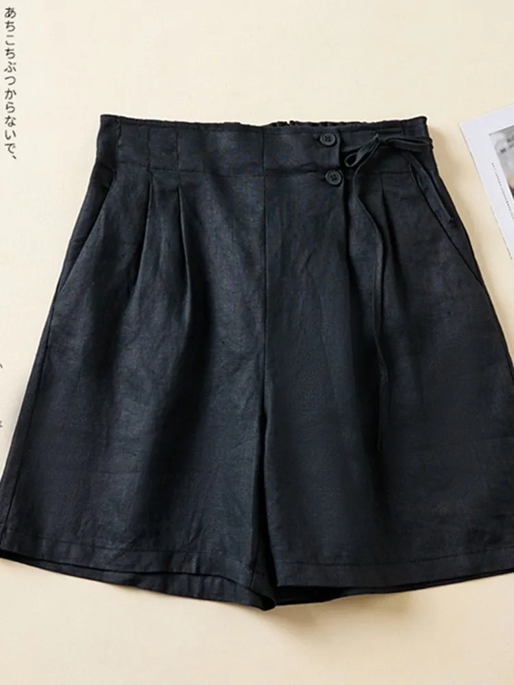 Pleated Wide Leg Shorts