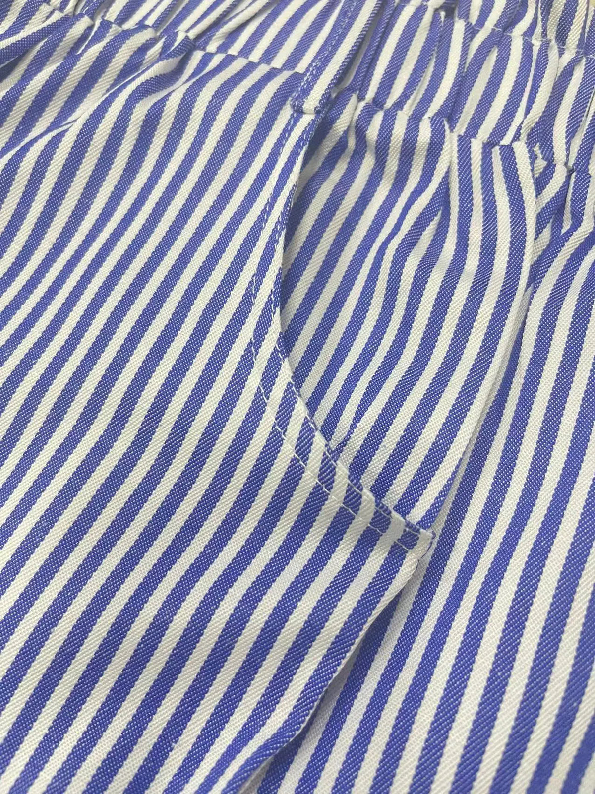 New summer casual pocket striped casual shorts women's wear