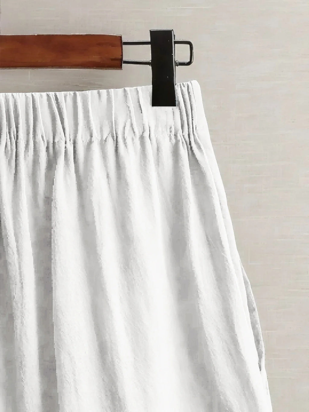 White Wide-Leg Linen Shorts