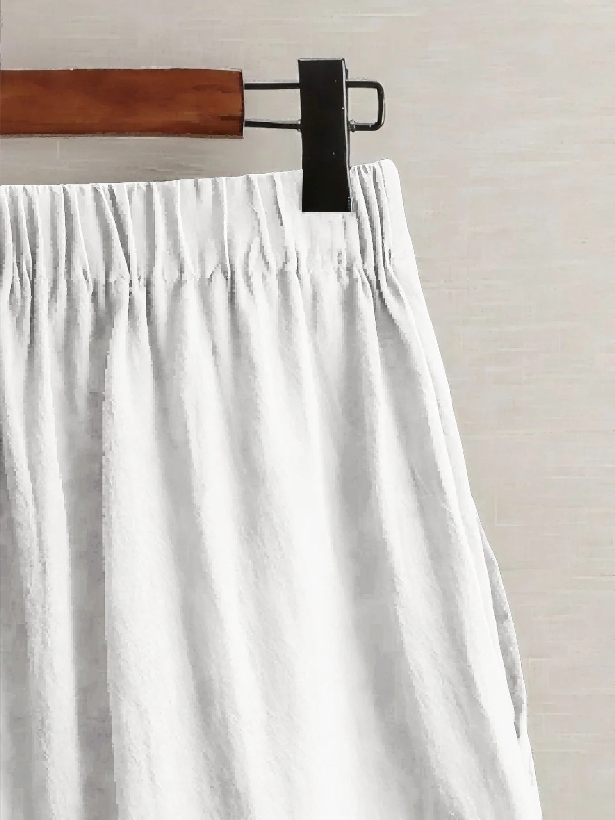 White Wide-Leg Linen Shorts