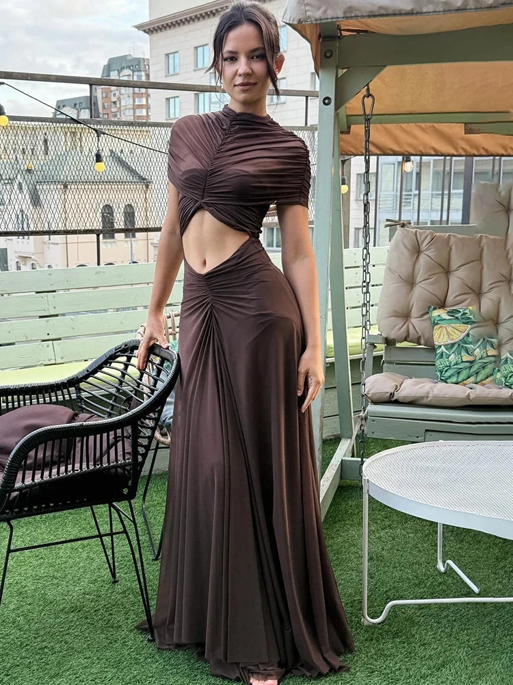 Ruched Cutout Maxi Dress