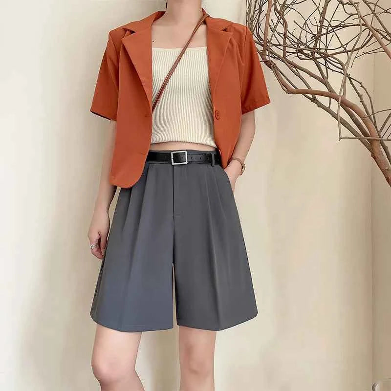 High-Rise Tailored Shorts