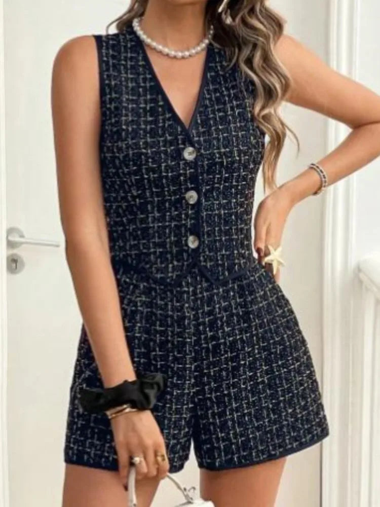 Tailored Plaid Shorts Co-Ord