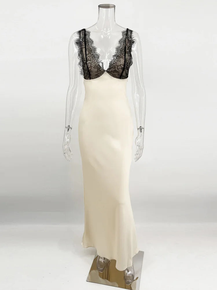 Lace Bodice Slip Dress