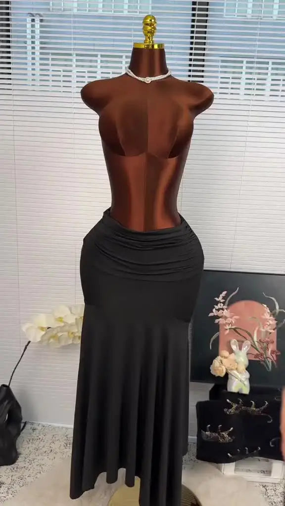 One Shoulder Midi Skirt Set