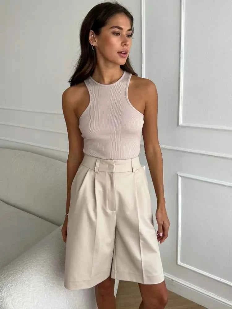 High Waisted Tailored Shorts