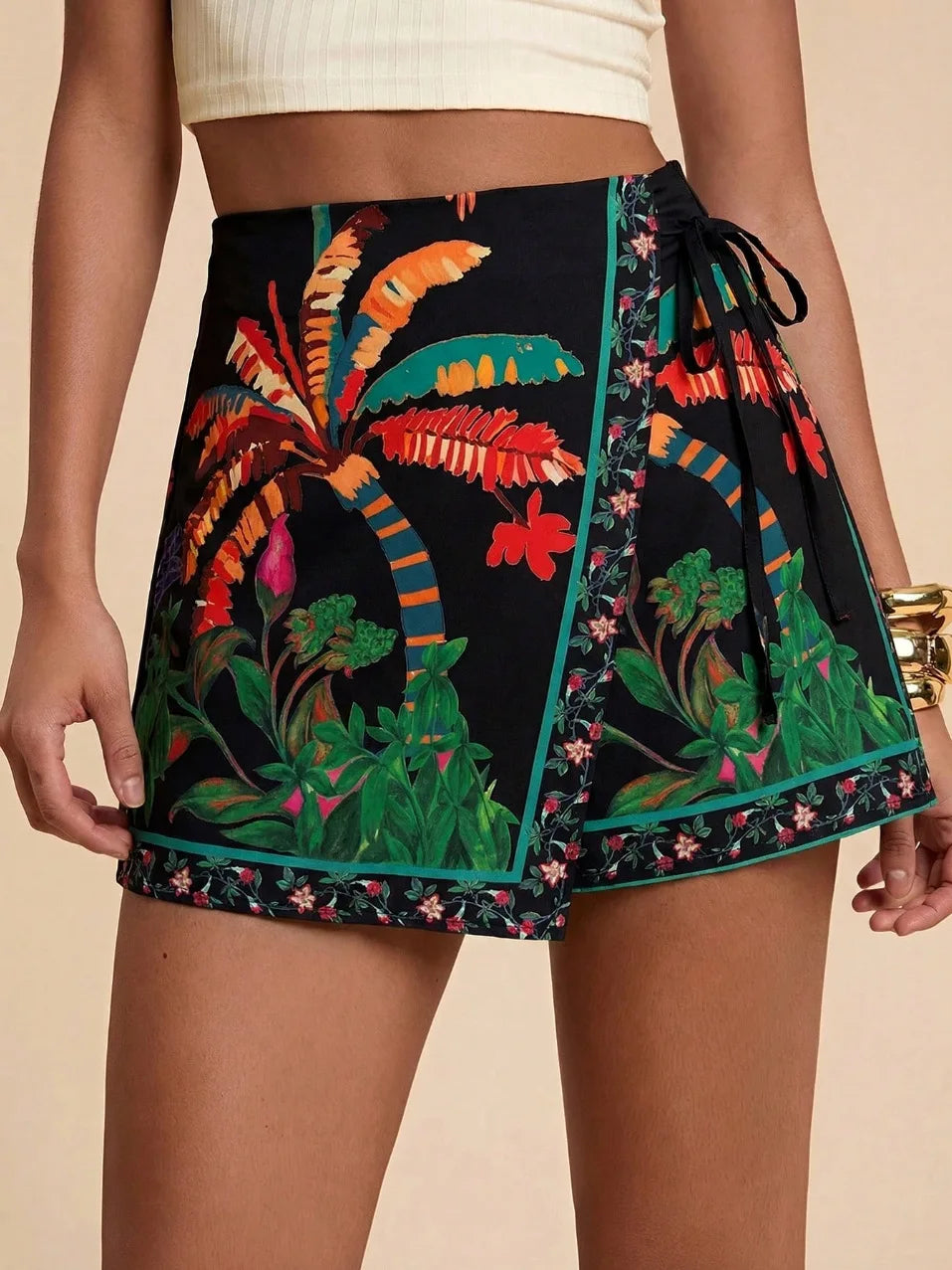 High-Waisted Wrap Shorts